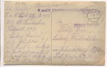 AK Militärische Speise-Karte Wochenplan Soldaten 1. WK Weltkrieg zensurierte Feldpost 1915