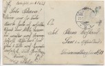 AK Foto Kind Mädchen mit Blumenstrauß 1913