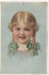 AK Kind Mädchen mit Zöpfen lachend 1926