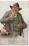 VERKAUFT !!!   AK Scherzkarte Mann mit Bierkrug Saufst,... Stempel Gruss vom Hofbräuhaus München 1939