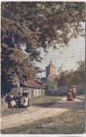 AK Foto Rothenburg o. T. An der alten Linde bei der Roßmühle Bahnpoststempel 1910
