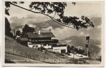 VERKAUFT !!!   AK Foto Berchtesgaden Haus Wachenfeld des Reichskanzler Hitler a. Obersalzberg mit Fahne und Autos 1934