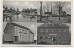 VERKAUFT !!!        AK Gruß aus Mingfen Kr. Ortelsburg Schule Kaufhaus Norotzin Sägewerk R. Springer Dorfansicht mit Teich Miętkie b. Dźwierzuty Szczytno Polen Landpoststempel 1940 RAR