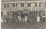 VERKAUFT !!!   AK Foto Vilich Res. Lazarett Weihnachten Soldaten mit Schwestern vor Haus b. Beuel Bonn 1914