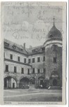 AK Cüstrin Küstrin Schloss Kasernenhof mit Denkmal des Kurfürsten Kostrzyn nad Odrą Neumark Polen Feldpost 1918