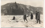 VERKAUFT !!!   AK Foto Burg Pfalzgrafenstein bei Kaub Rhein zugefroren mit Menschen 1929