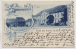 VERKAUFT !!!   AK Gruss aus Loslau Oberschlesien Schloss Ringseite Wodzisław Śląski Polen 1901 RAR