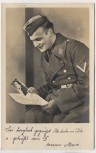 VERKAUFT !!!   AK Foto Soldat Brief lesend Ich denke an Dich 1940