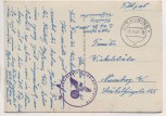 AK Foto Straubing Theresienplatz mit Dreifaltigkeitssäule und Stadtturm Feldpost 1943