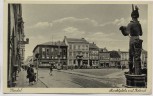 VERKAUFT !!!   AK Stendal Marktplatz mit Roland viele Menschen und Autos 1940