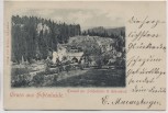 VERKAUFT !!!   AK Gruss aus Schönheide Tunnel zwischen Schönheide und Eibenstock mit Zug und Bahnhof 1900 RAR