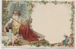 AK Patriotika Kaiser als Gott unter Adler mit Engel links Goldkante 1900 RAR