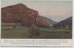 VERKAUFT !!!   Künstler-AK Liebau in Schlesien Rabenstein Eingang des Rabentals Hänsch Lubawka Polen 1922 RAR