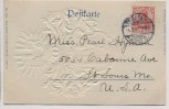 Präge-AK Gruss aus Dresden Wappen mit Gold und Silber Luxuskarten-Fabrik 1907