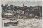 AK Litho Gruss aus Königsbrück Ortsansicht mit Kaserne 1913