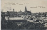 AK Dresden Ortsansicht Friedrich August-Brücke Kath. Hofkirche 1914