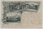 VERKAUFT !!!  AK Gruss aus Deuben Garten-Restaurant Glückauf-Schänke b. Freital 1908 RAR