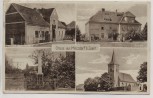 AK Gruss aus Merzdorf b. Jauer Geschäft Kassner Schule Kriegerdenkmal Kirche Marcinowice Mściwojów Jawor Schlesien Polen Landpoststempel 1938 RAR