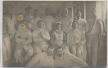 VERKAUFT !!!   AK Foto Helgoland Marinelazarett Gruppenbilld 1. WK Feldpost 1915