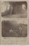 VERKAUFT !!!   AK Foto Soldaten auf Latrine Toilette 1.WK Feldpost 1916