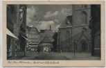 AK Kiel Obere Holstenstrasse Markt mit Nikolaikirche 1935