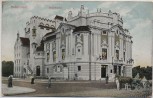 AK Halberstadt Stadttheater Menschen mit Pferdekutsche 1911