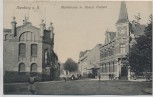 VERKAUFT !!!   AK Nienburg an der Saale Marktstrasse m. Kaiserl. Postamt mit Menschen 1912 RAR