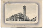 AK Prägekarte Hof an der Saale Bayern Rathaus mit Ludwig-u. Klosterstrasse 1911 RAR