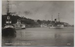 VERKAUFT !!!   AK Foto Ostseebad Sassnitz auf Rügen Hafen viele Schiffe 1930 RAR
