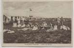 VERKAUFT !!!   AK Nordseebad Rüstersiel Leben am Strand viele Menschen Fahne Wilhelmshaven 1929