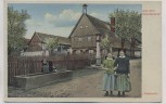 AK Piskowitz b. Kamenz Mädchen in Tracht am Brunnen Wendenland 1920