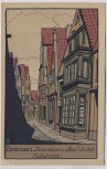 Steindruck AK Bremen Aus einem alten Winkel Schnoor 1920
