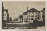 AK Foto Hermsdorf Thüringen Bahnhofstraße mit Hescho Verwaltungsgebäude 1940
