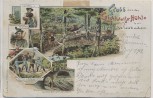 Litho Gruss von der Leichtweiss-Höhle bei Wiesbaden Räuberhauptmann Frau 1903