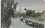 AK Altdamm Dąbie (Stettin) Partie v. d. Ploenebrücke gesehen Pommern Szczecin Polen 1909
