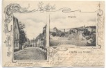 AK Gruss aus Vilbel Frankfurterstrasse Burgruine 1905 RAR