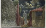 VERKAUFT !!!   AK Bernau b. Berlin Stadtmauer und Pulverturm bei Mondschein 1910