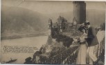 AK Foto Ruine Ehrenfels b. Bingen mit Mann und Frau Liebende 1909