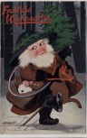 VERKAUFT !!!   Künstler-AK Fröhliche Weihnachten Weihnachtsmann im Wald No. 330 Oilette 1911