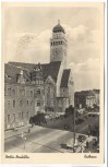 AK Berlin Neukölln Rathaus mit Autos und Menschen 1950