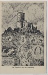 Künstler-AK Im Bergfried auf der Godesburg Gedicht Walther Krause b. Bad Godesberg Bonn 1928
