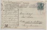 Künstler-AK Glückliches Neujahr Frau mit Hut Hund Korb im Maul Jugendstil 1907